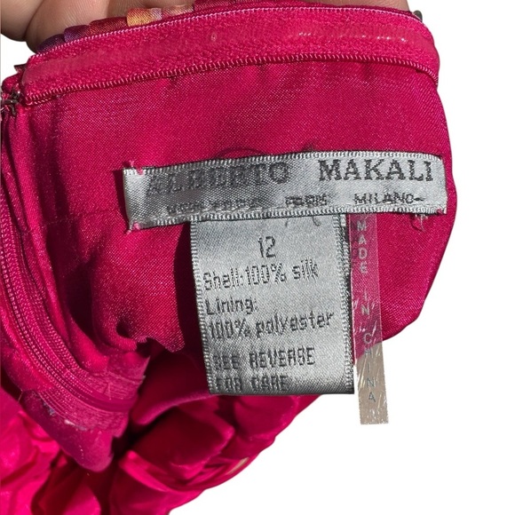 Vintage Alberto Makali 100 Silk Whimsical Fairy Y2K Beaded Jeweled Dress Size 12 - Picture 11 of 11